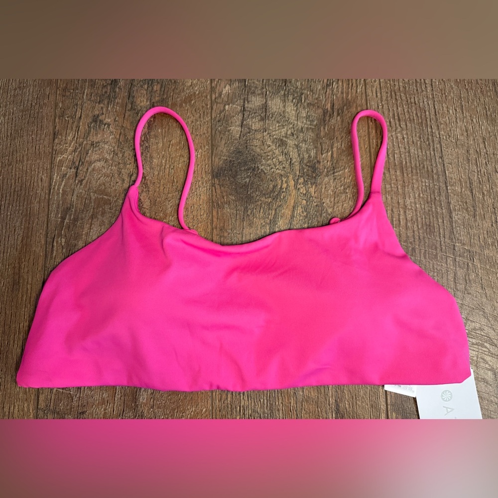Athleta NWT SCOOP BIKINI SWIM TOP Hot Pink Sz L - Picture 2 of 5